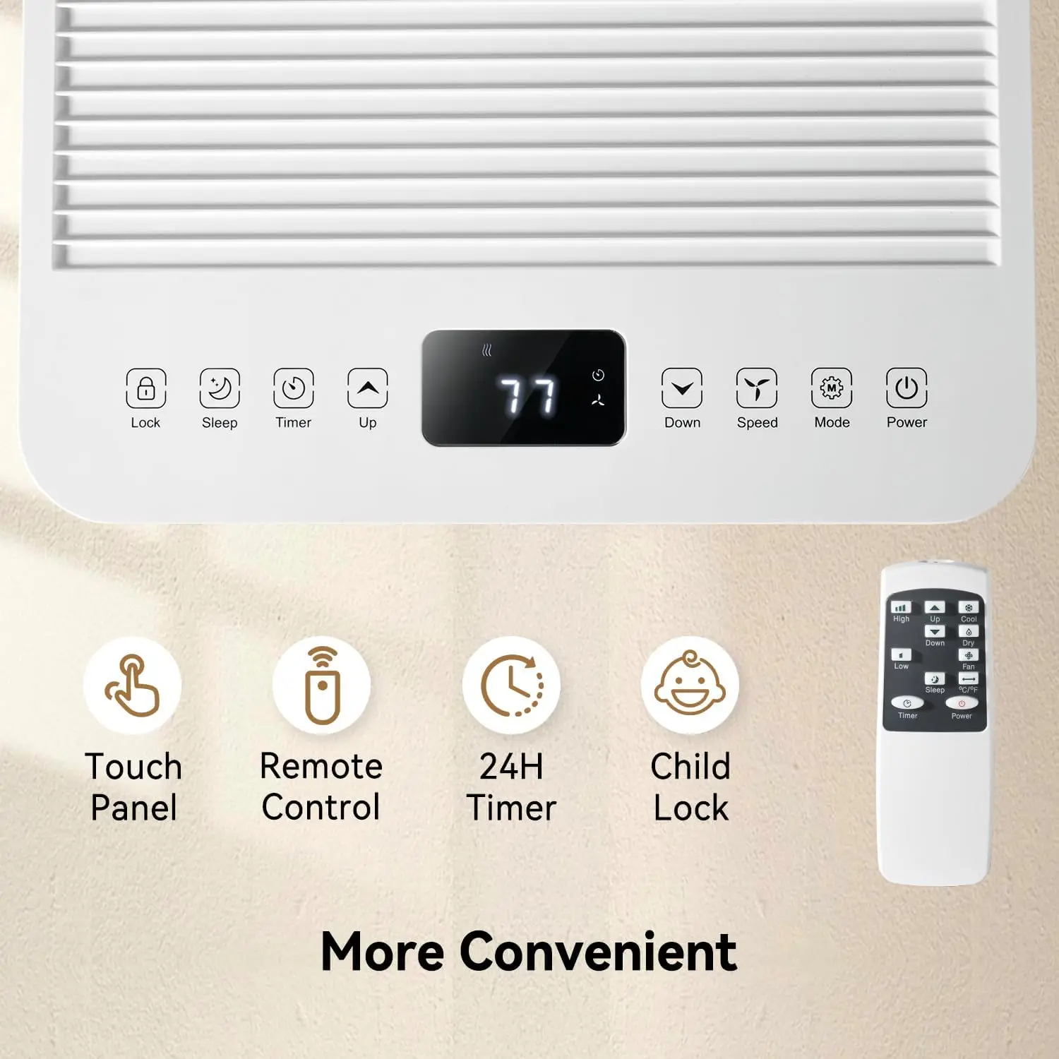 10000 BTU Portable Air Conditioners, 4-IN-1 AC Unit, Fast Cooling, Dehumidifier, Fan & 24H Timer Quiet Sleep, W/Remote Control