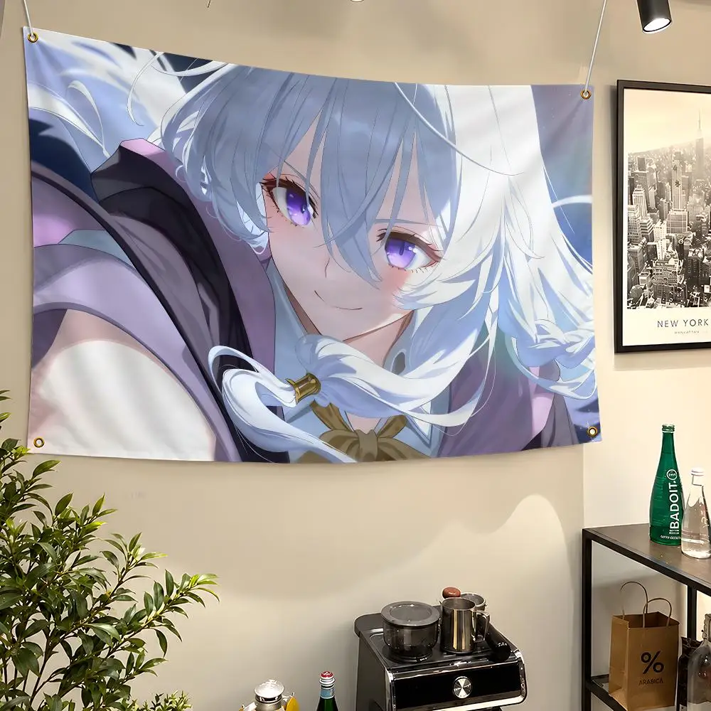 Anime Wandering Witch Majo no Tabitabi Flags Wall Hanging Flag Banners For Birthday Parties Outdoor Bedroom Dorm Room Decor