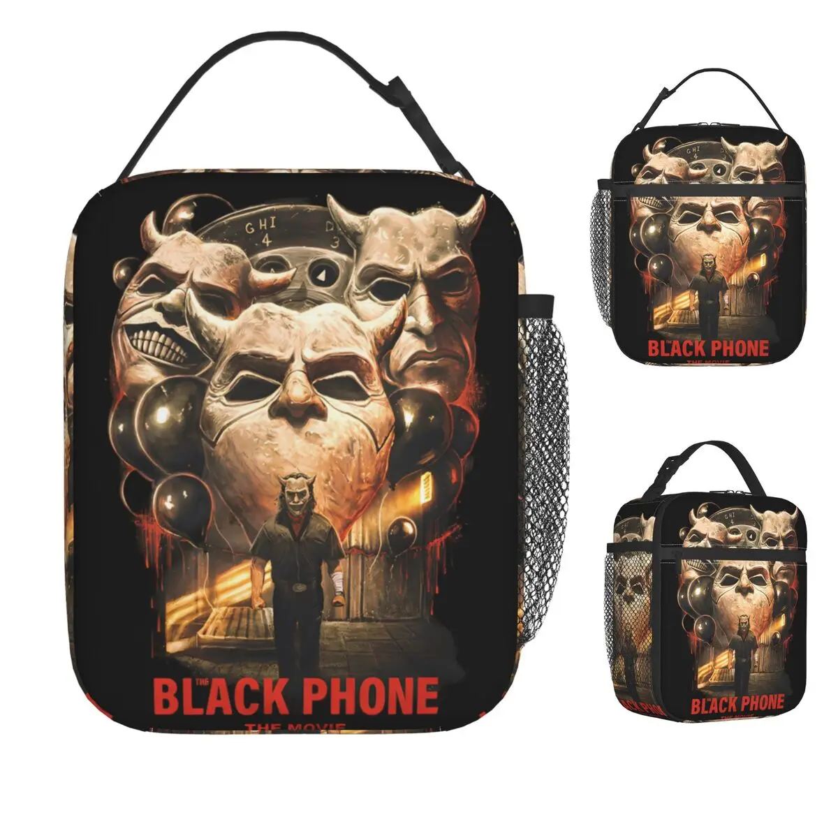 

2025 Черный телефон 2 фильма Сумка для обеда Kawaii Ланч-бокс для детской школы Удобная сумка-холодильник с принтом Термальные сумки для обеда