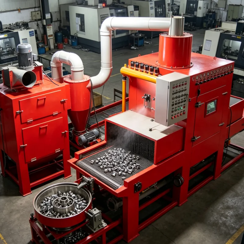 Through Type Belt Sandblasting Machine, Auto Conveyor Sandblaster for Automotive Gear Surface Shot Blasting & Finishing