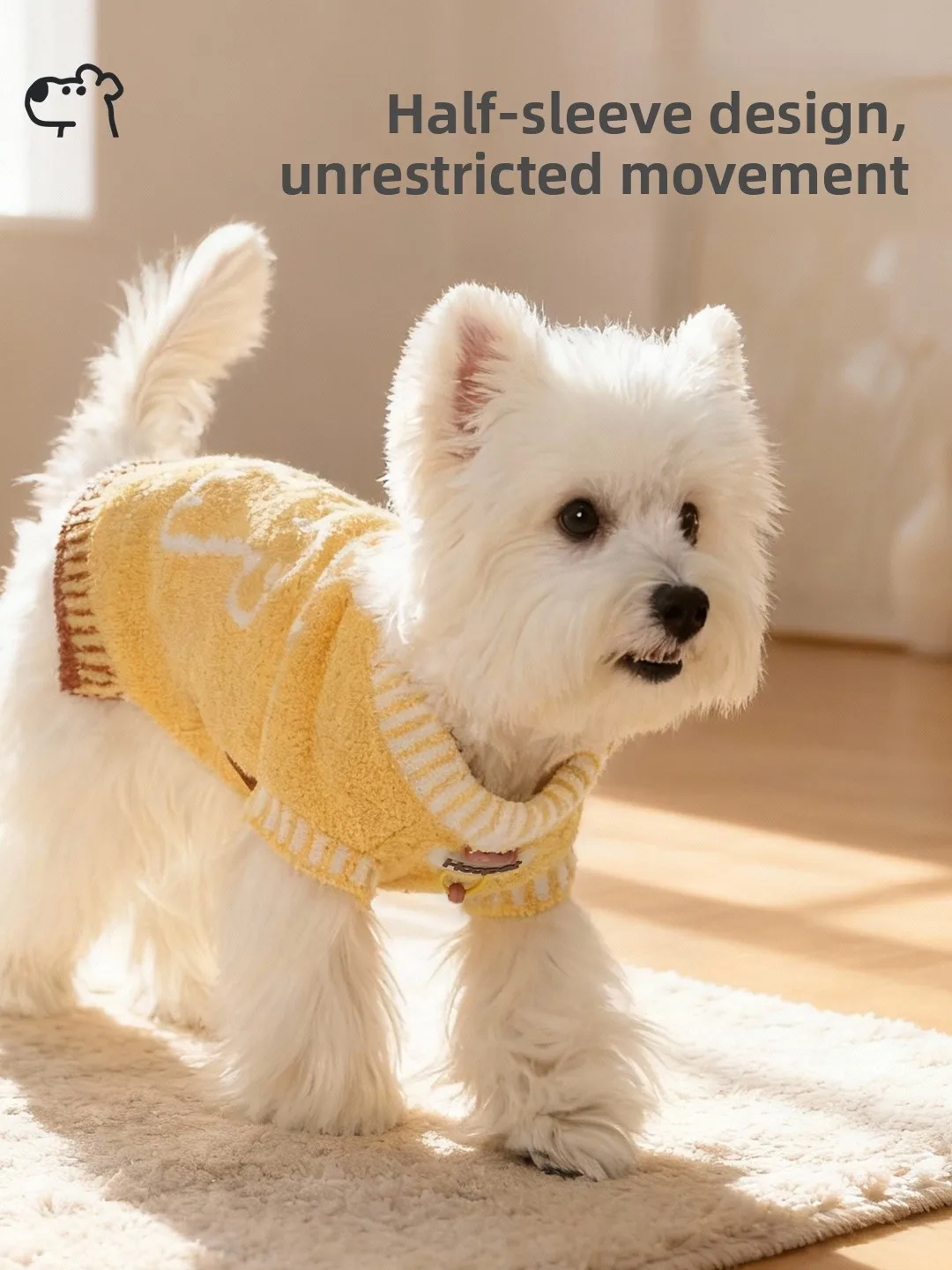 Cisas Warmth Dog Sweater Small Dog West Highland Bichon Puppy  Vest Winter Thermal Pet Sweater Casual Sle f Flann...