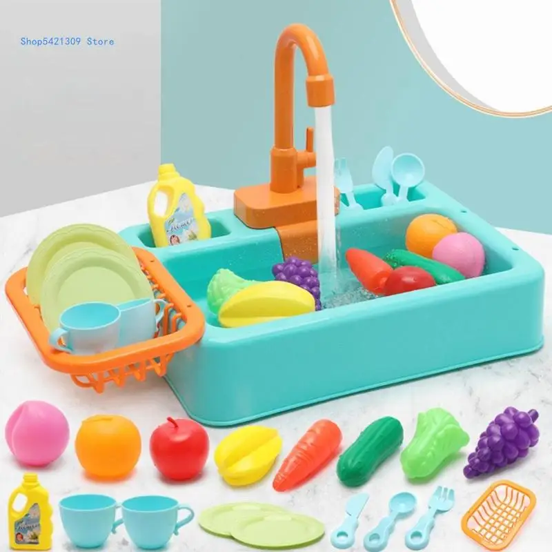 85WA Kitchen Sink Toy Dishwasher Playing Toy With Running Water Dish Wash Toy Kitchen Toy Role-playing Toy PlayHouse Toy