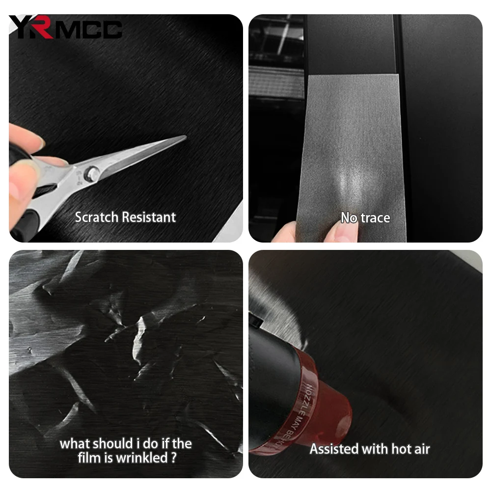 Black Car Sticker Brushed Vinyl Auto Tuning Film Waterproof Motorcycle Anti-scratch Sticker Auto Body Covers for Car Accessories