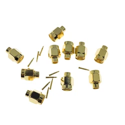 10Pcs SMA solder plug Male straight connector For semi-rigid RG402 0.141