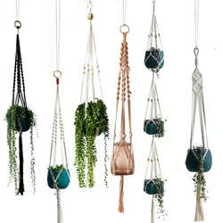 Hot sales 100% handmade macrame plant hanger flower /pot hanger for wall decoration countyard garden