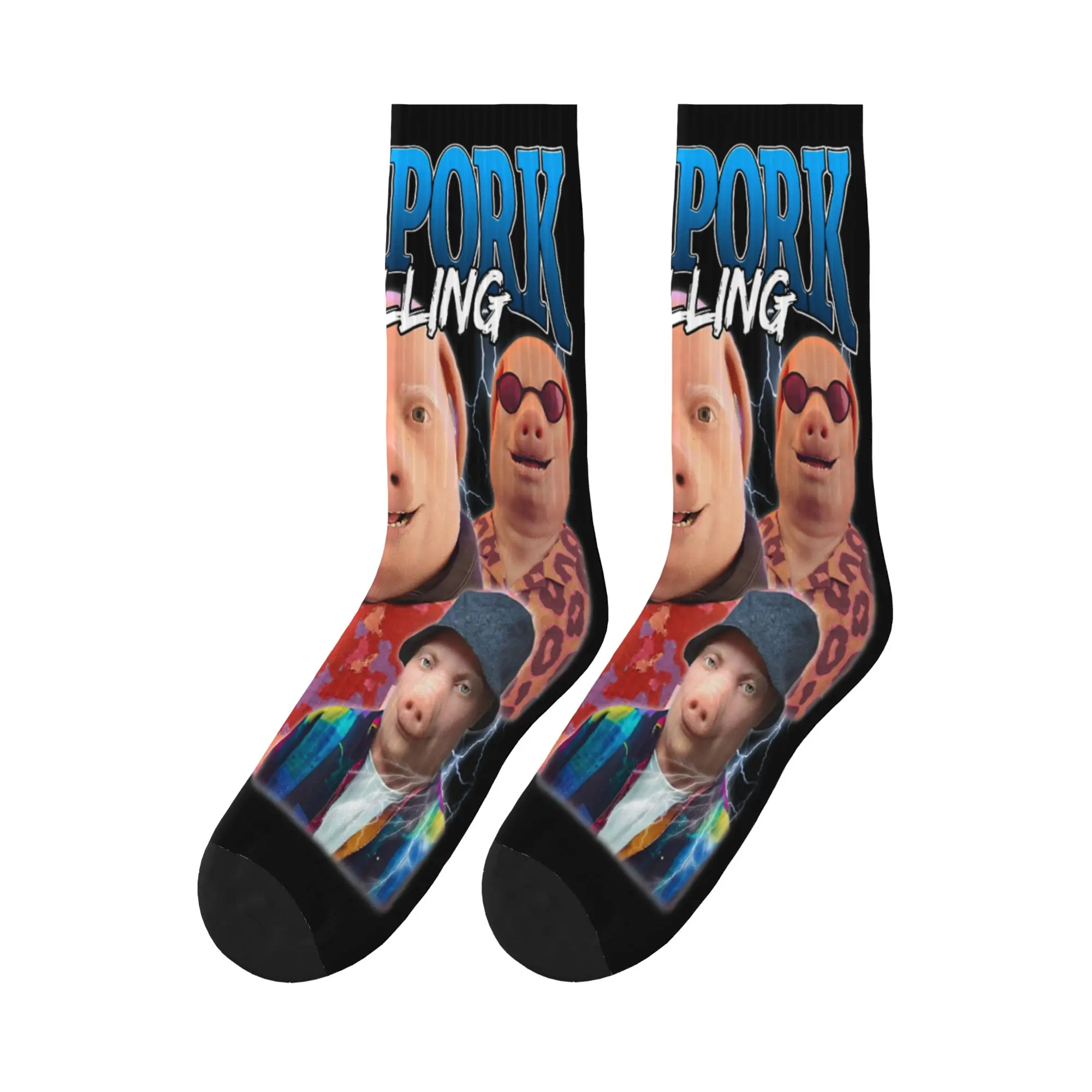Funny John Pork is Calling Meme Vintage John Pork Bootleg Stockings Men Socks Casual Socks Autumn Climbing Anti-Slip Socks Gift