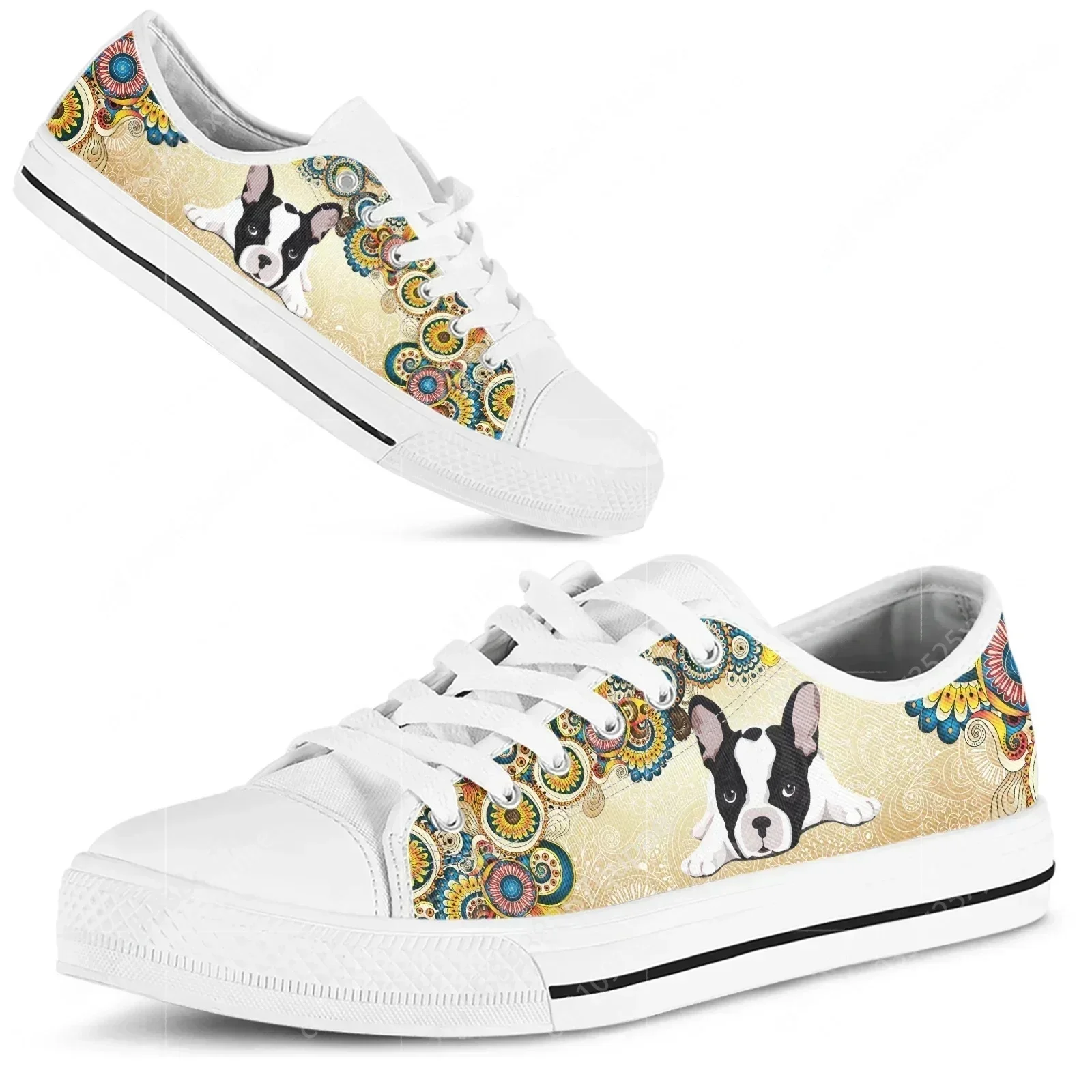 

Red Boston Terrier Print Shoes Women's 2025 Autumn Sport Casual Shoes Lace-up Flats Plus Size 45 Comfort Vulcanized Shoes