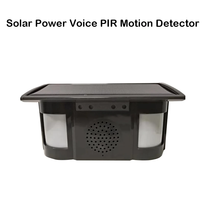 

Outdoor Solar USB Powered Safety Voice Prompt PIR Motion Detector Alarm 90dB Sound Work Alone 170° 12M Anti-pet for Forest Fond