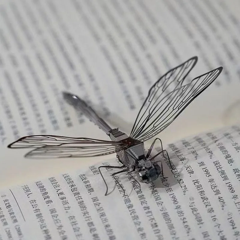 Zwierzę Metalowy Ważka Składanka Model do Składania Zabawki Rękodzieło Symulacja