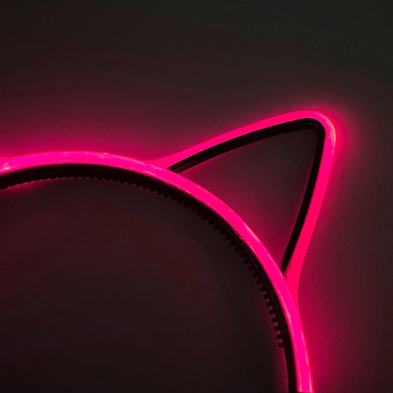 Leuchtende Katzenohren-Stirnbänder zum Geburtstag, LED-Haarband, fluoreszierende Partyartikel, Bar-Leucht-Stirnband, Mädchen- und Damen-Kopfaccessoires – Detail 3