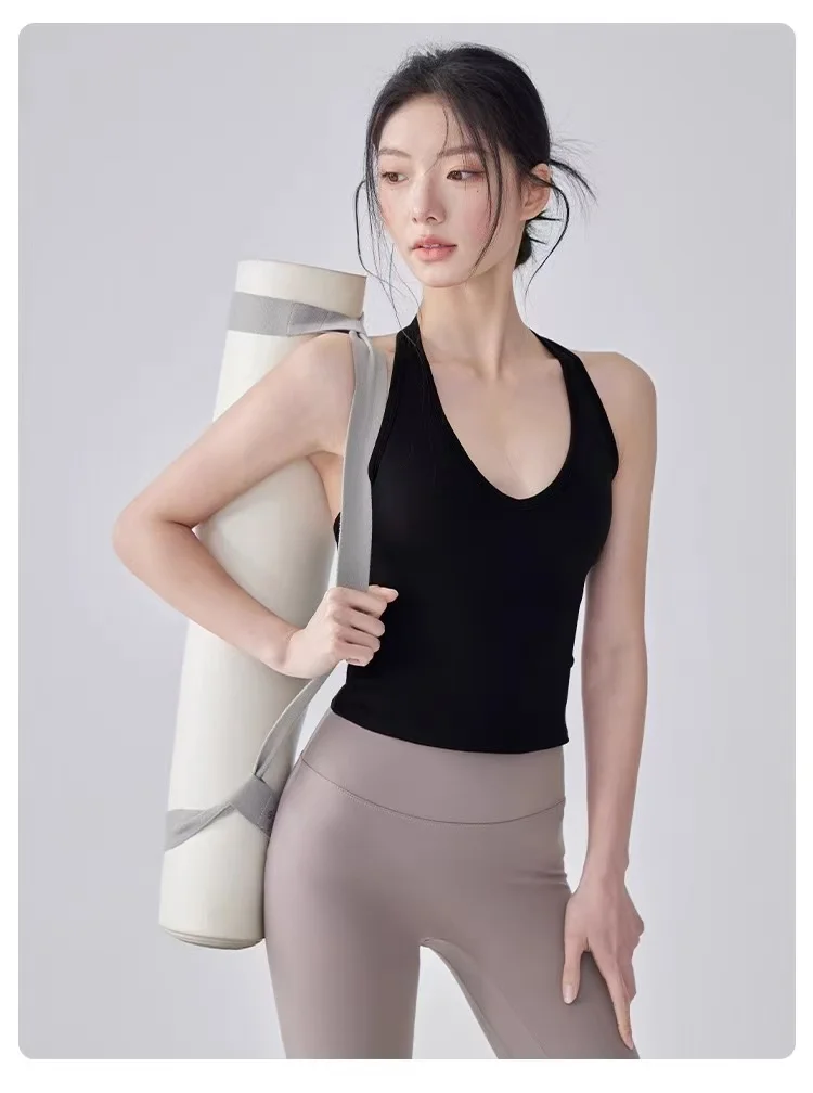 Sportunterwäsche mit Brustpolster, schnelltrocknend, für Pilates-Training, Fitnesskleidung, BH-Träger, sexy, schöner Rücken, Yoga-Top für Damen – Detail 8