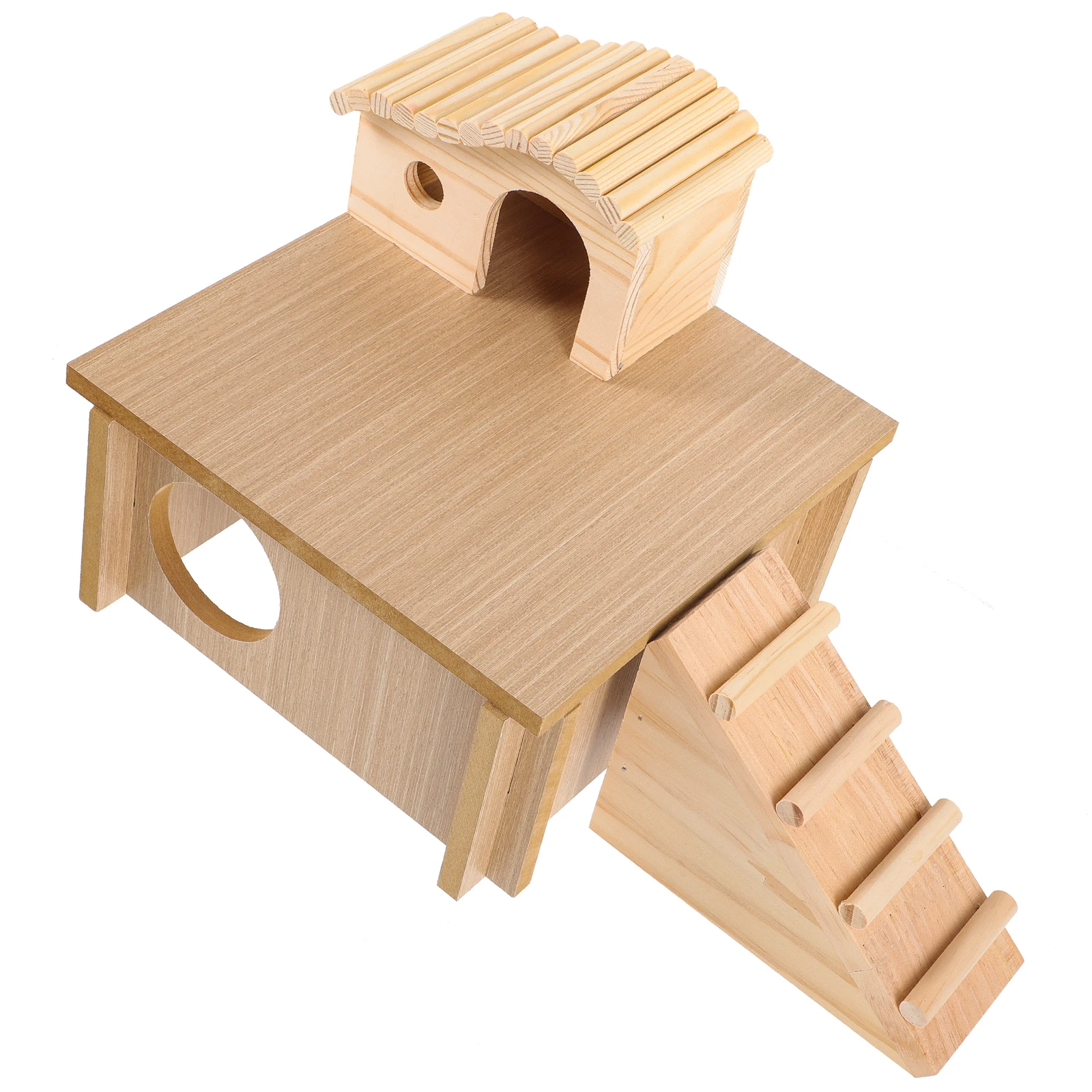 

Wooden Hideout Durable Hamster Pets Exercising Toy Hut Climbing Toy Pet Training Ladder Resting Platform Small Animals Nest