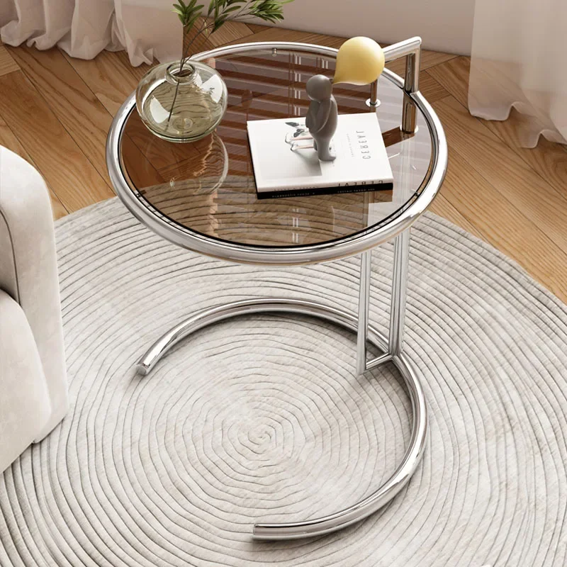 

Luxury Glass Modern Coffee Tables Small Bedroom Stainless Steel Entrywayv Center Table Hallway Mesa Balcon Auxiliary Furniture