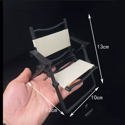 1/6 Scale Mini Black and White Folding Chair Models for 12''Figures Toys Gifts DIY