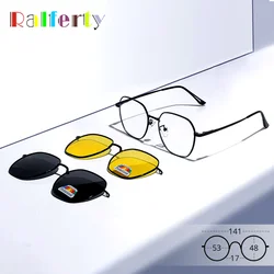 Ralferty Big Metal Clip on Glasses Magnetic Sunglasses Women Men Polarized UV400 Night Vision Glasses Outdoor Driving Goggles