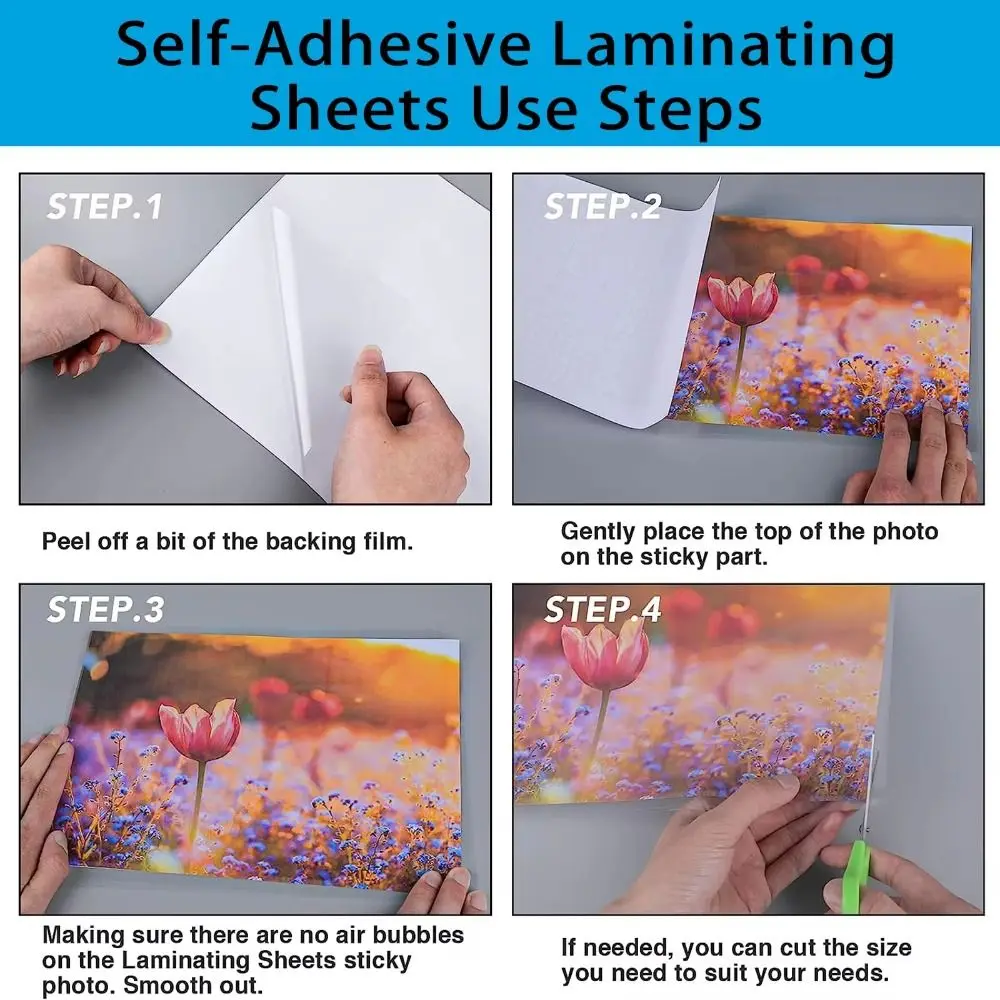 New A4/A5/A6 Cold Laminating Film Clear Waterproof Glossy Film Non-Printable Vinyl Sticker Office&Home Use