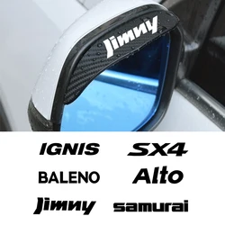 for Suzuki ALTO Jimny IGNIS Baleno SX4 Samurai Car Rearview Mirror Rain Eyebrow Visor Carbon Fiber Car Rearview Side 2pcs