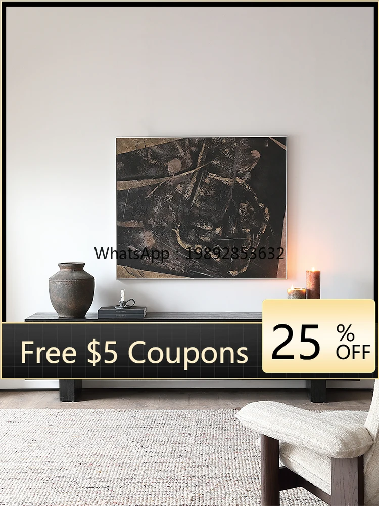 

YFY TV Cabinet Living Room Home Storage Cabinet 2025 New Black High-End Minimalist Floor Cabinet