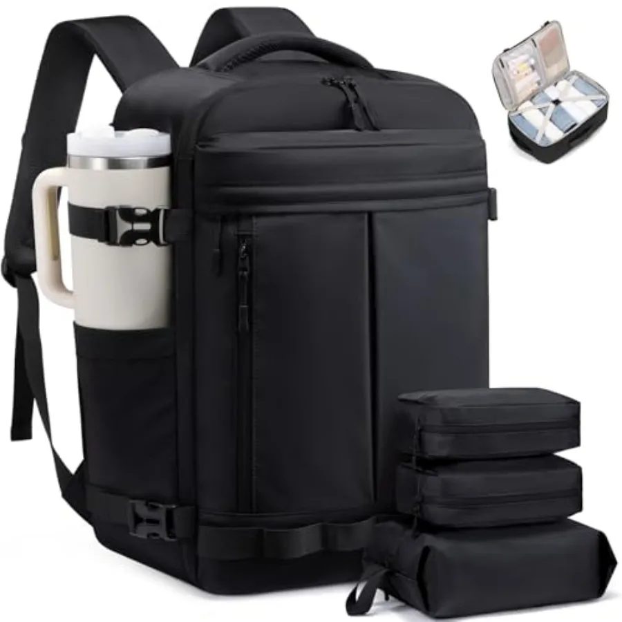 

50L Travel Backpack for Women Men, Airline Approved Carry On Luggage with 3 Cubes Accessories, TSA Personal Item Travel Cruise