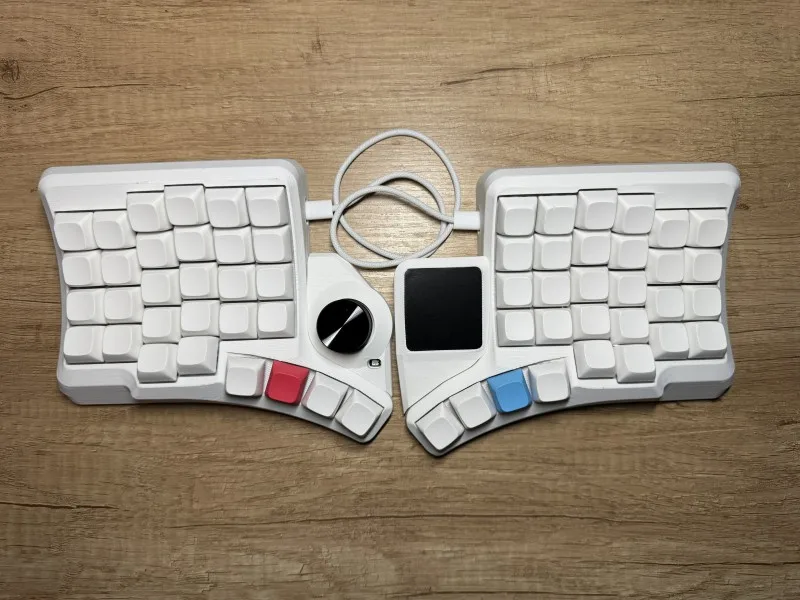 

Hot Sales NEW HPD V2 Curved Split Keyboard Custom Wired Hot Swap Trackball Touchpad Mouse QMK Ergonomics Keyboard for Gamers