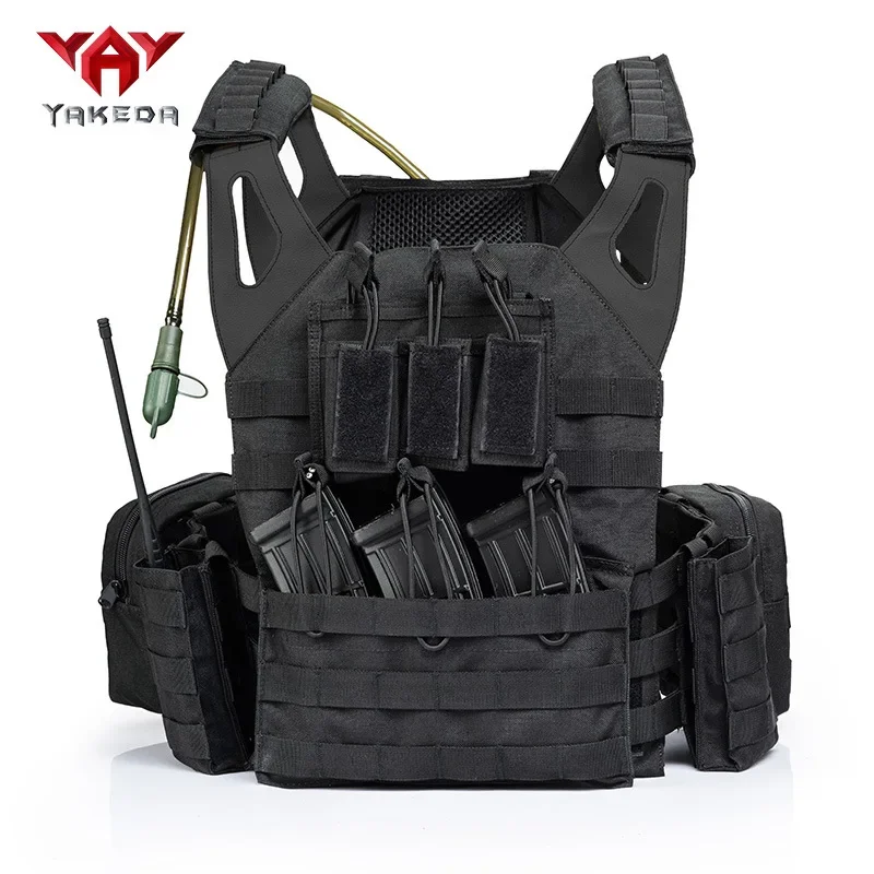 

YAKEDA Tactical Vest & Portable Water Bag 1000D Nylon Airsoft Protective Hunting Vest Camouflage Molle Military Vest