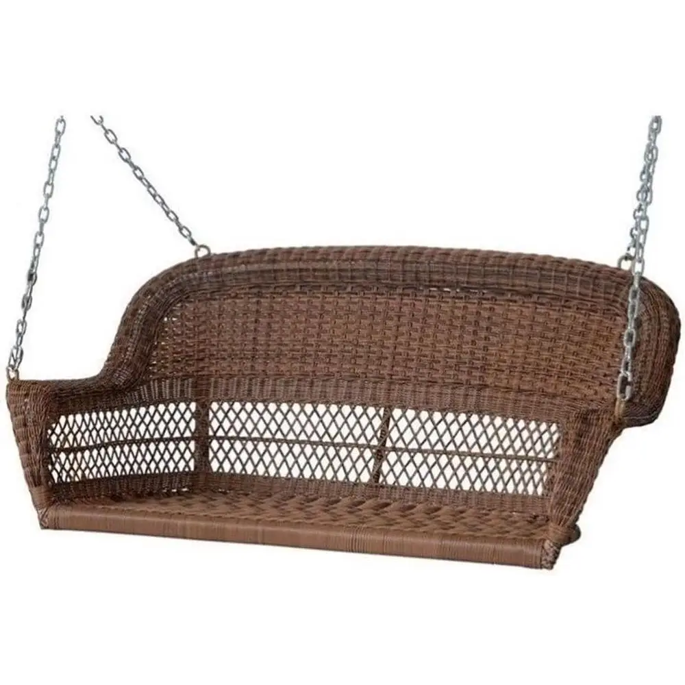 

Всепогодные плетеные качели для веранды, 51,5 Ш x 26,5 Г x 23,5 В, прочная стальная рама, цепь для подвешивания в комплекте