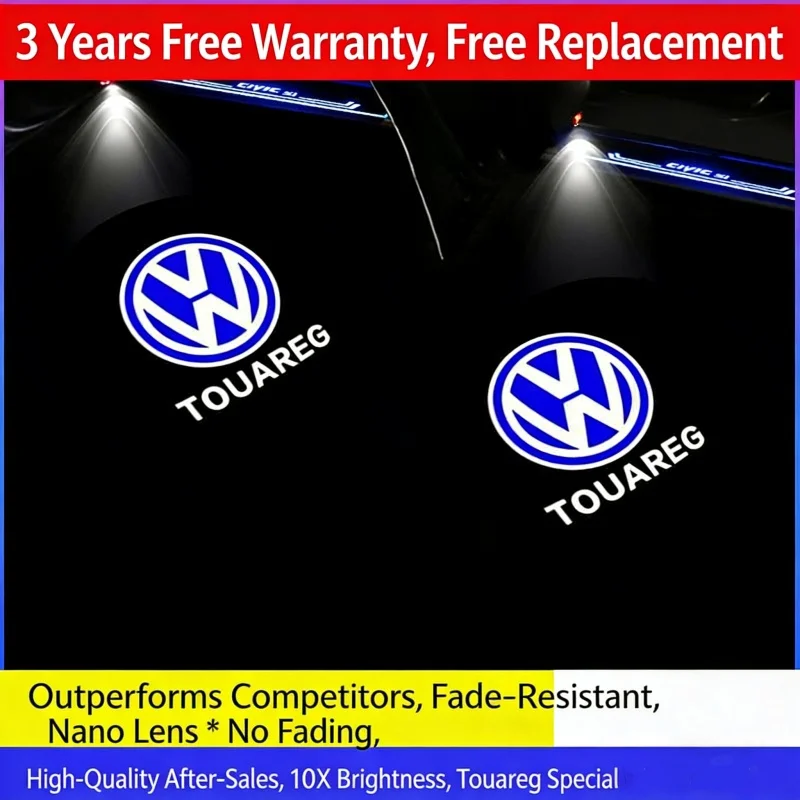 

For VW TOUAREG 2011-2018- 2021 2022 2023 R-LINE GTI LED Car Door Logo Welcome Light Laser Projector Ghost Shadow Lamp Accessorie