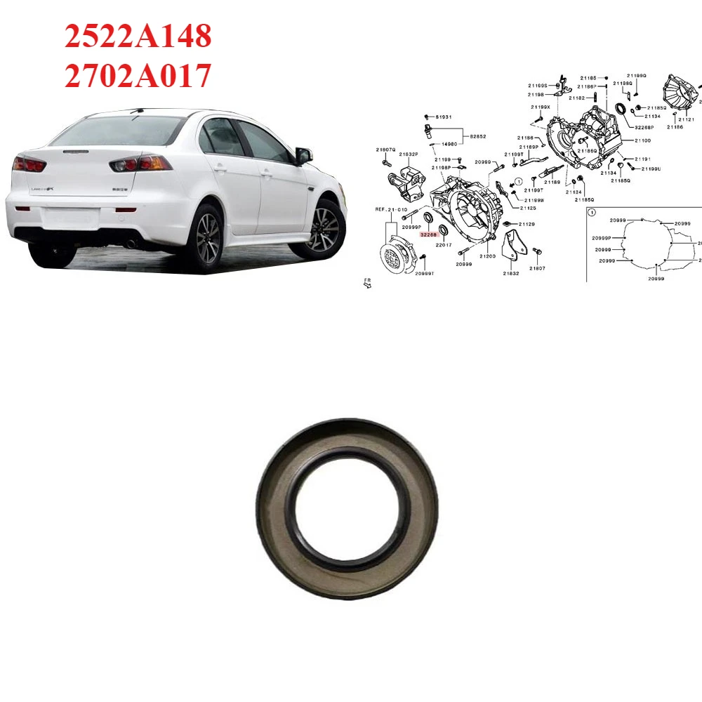 1 Piece 2522A148 2702A017 MT Oil Seal for Lancer CX CY Shift Rubber for Outlander Front Differential Seal Cover for ASX