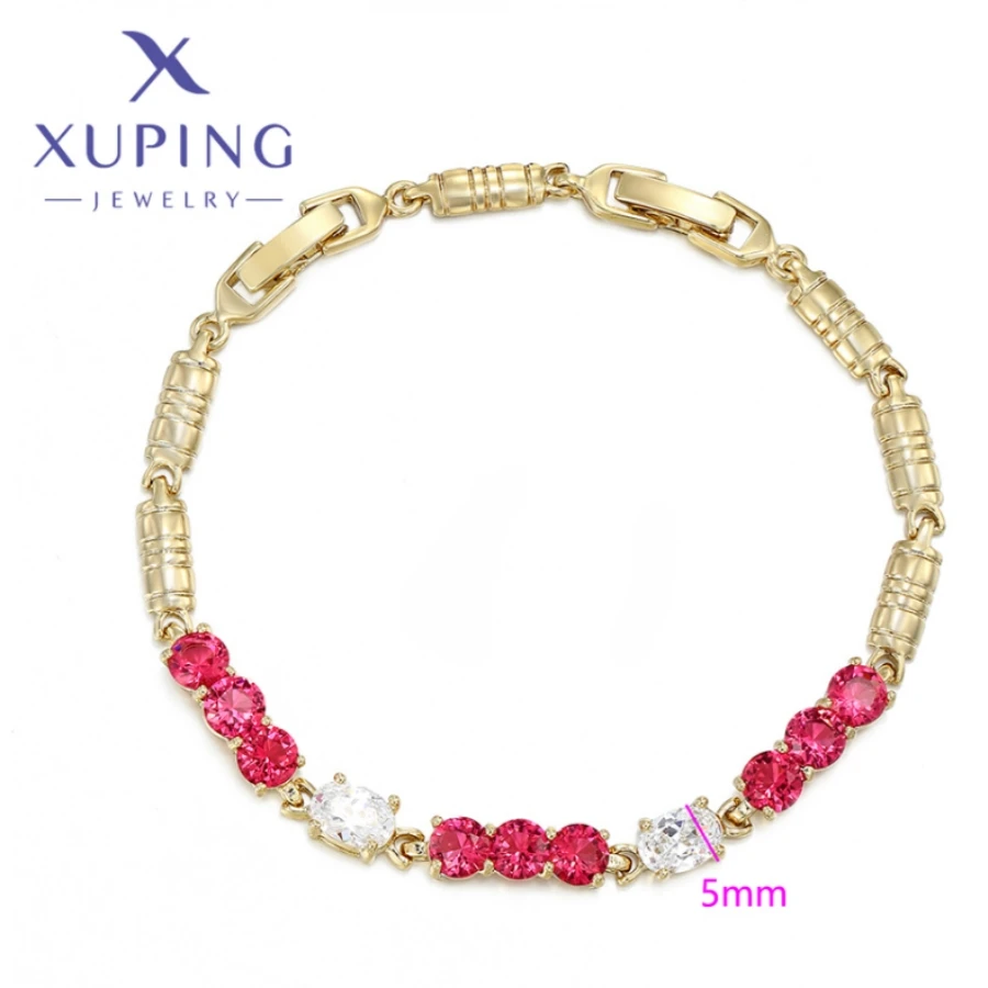 Xuping Jewelry Fashion Elegant Pattern Unique Shape Women's Bracelets Light Gold Color Birthday Christmas Gifts X000925672