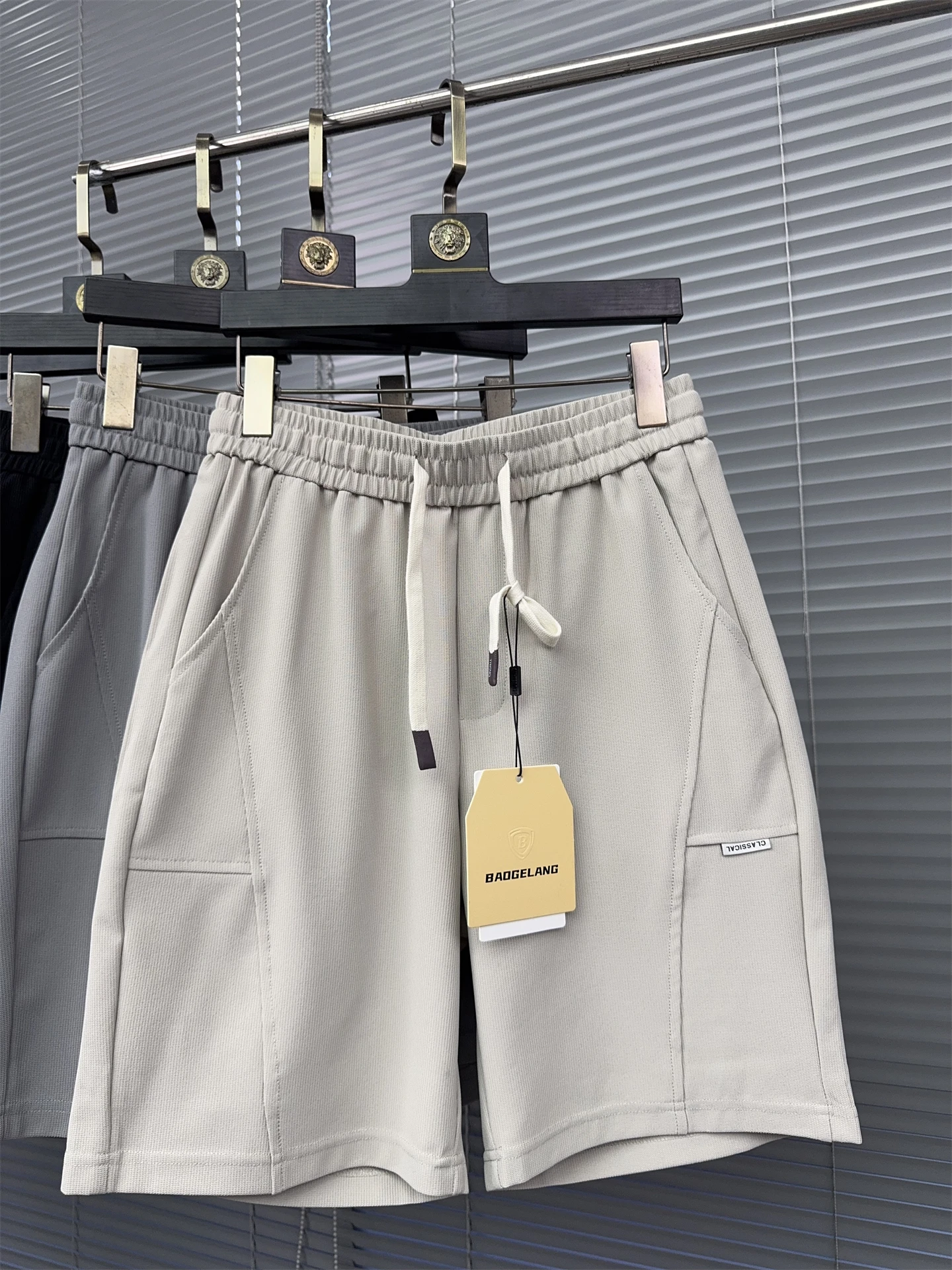 

Мужская летняя повседневная дышащая прямая брюки с пятью четвертью, удобная однотонная эластичная талия свободного покроя