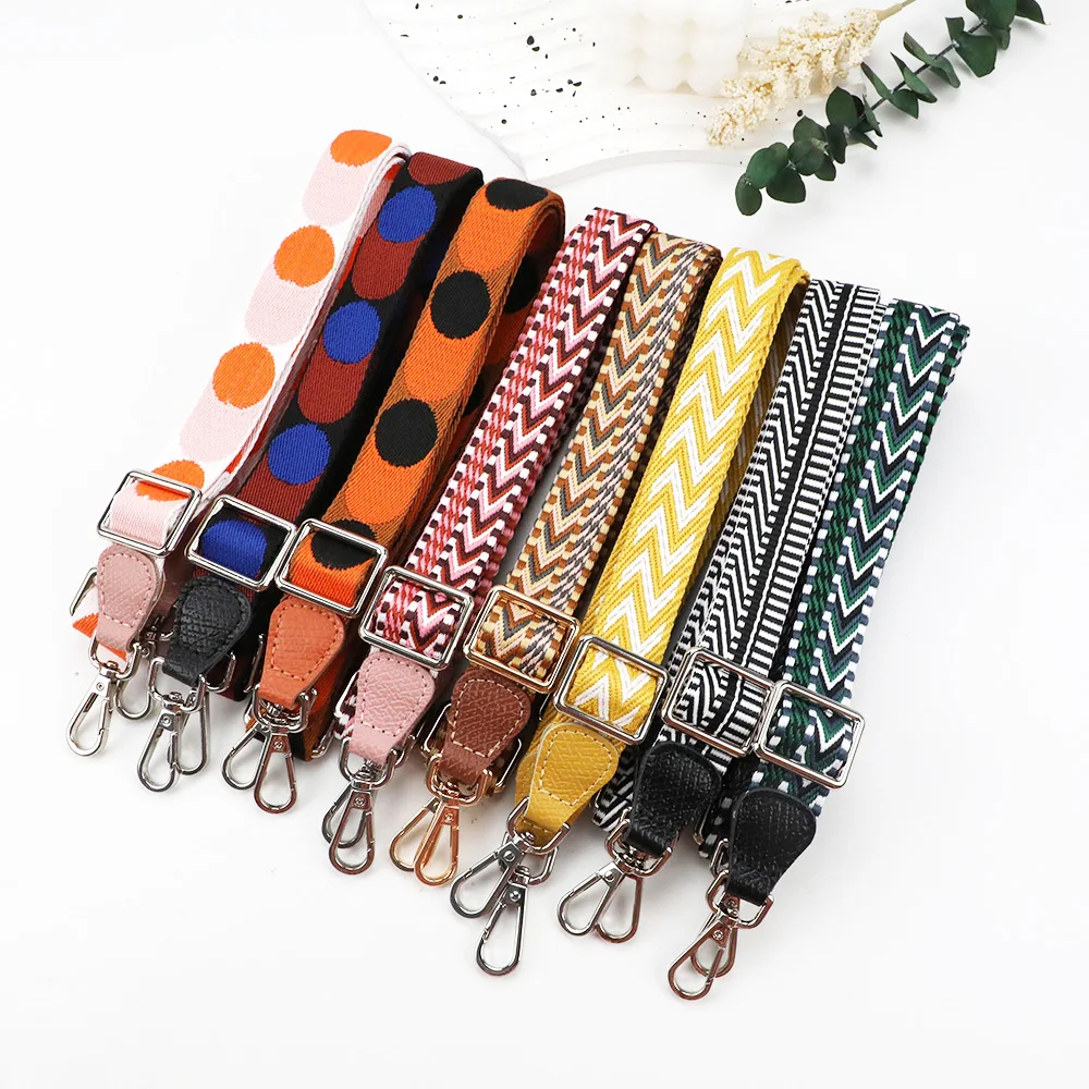 Nylon Embroider Bag strap For Women Bag Accessories Genuine Leather Shoulder Bag Strap Adjustable Transformation Crossbody Strap