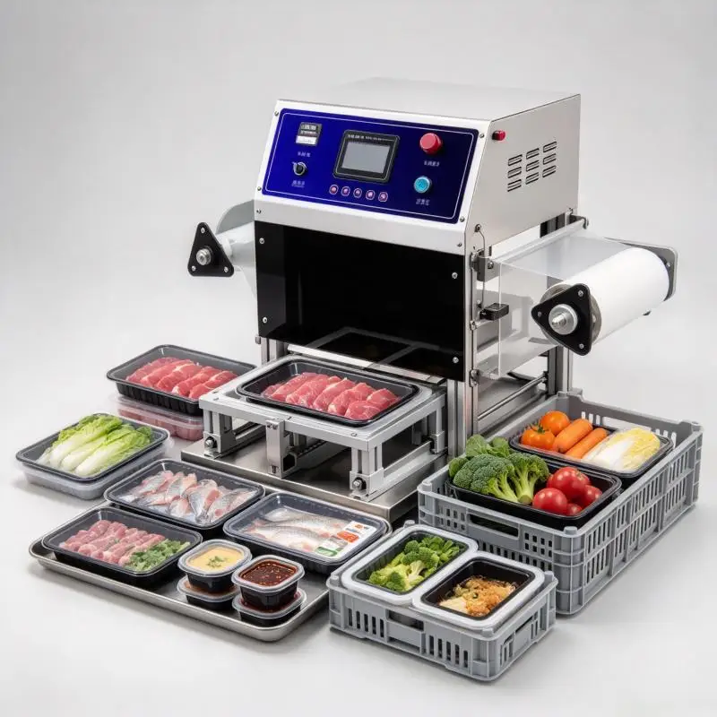 Automatic Sealer Machine With Nitrogen Tray Sealer Modified Atmosphere Snack Box Sealing Machines