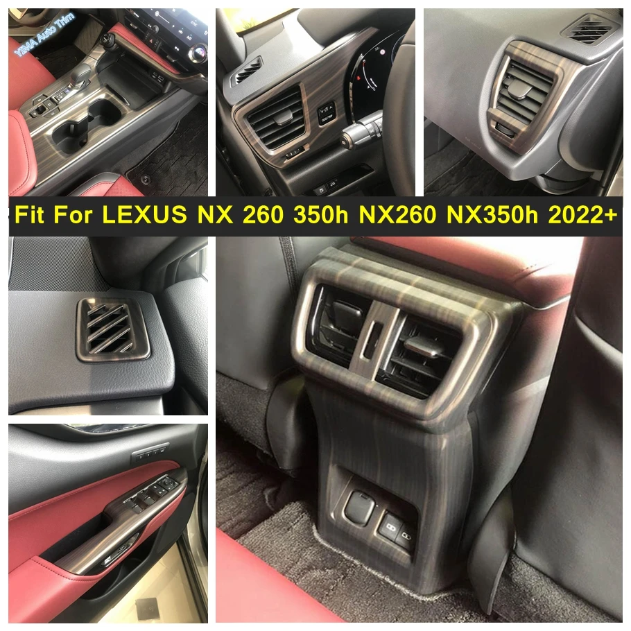 Wood Grain Auto AC Air Outlet / Window Glass Lift / Gear Shift Box Cover Trim For LEXUS NX 260 350h NX260 NX350h 2022 2023 2024