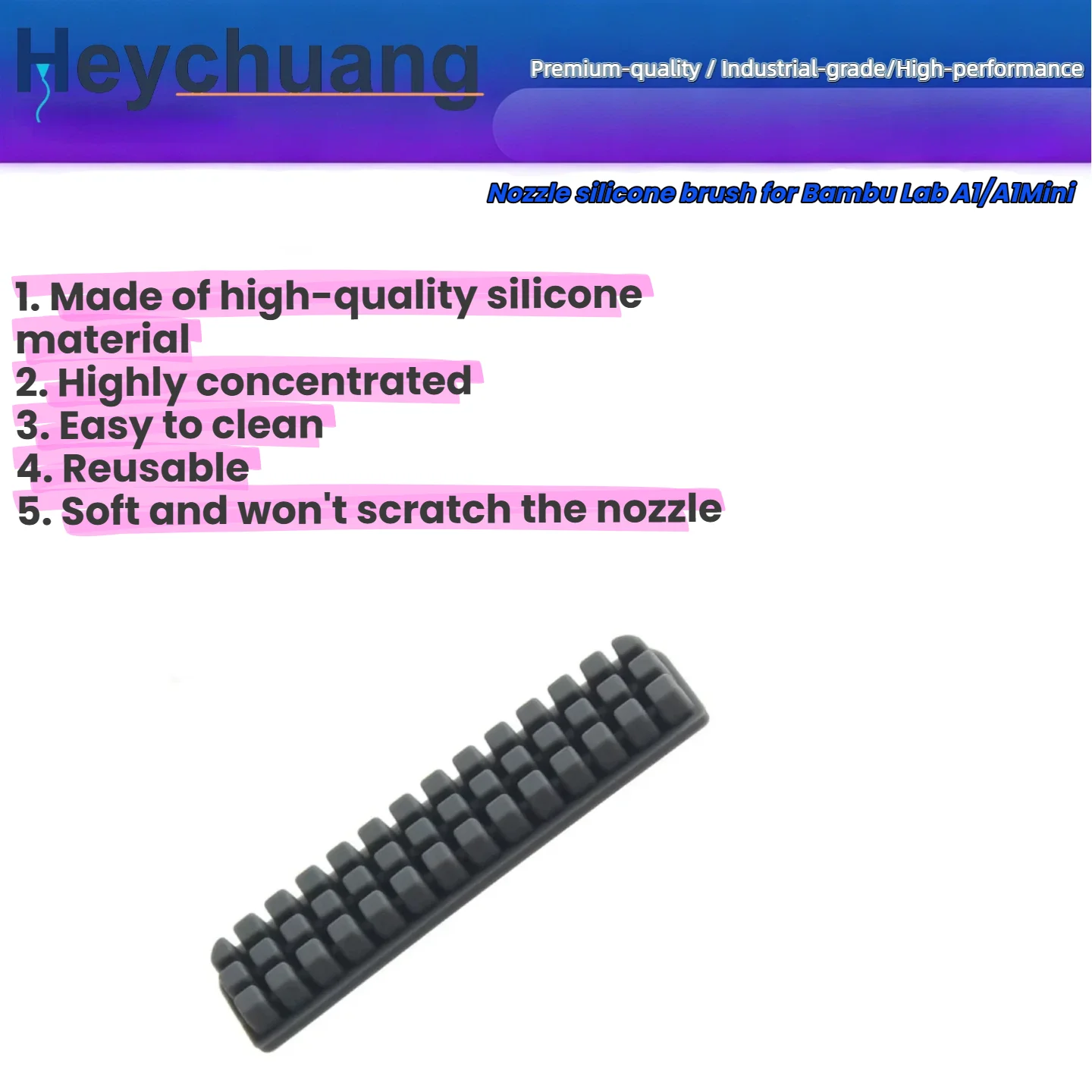 Nozzle Brush for Bambu Lab A1/A1Mini Wiper Silicone Mounted Scrubbers for Bambulab A1 Cleaning Tool 3D Printer Accessories
