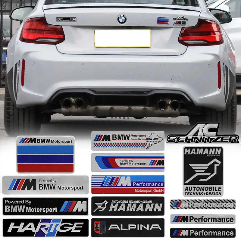 Pegatinas 3D de aluminio para coche, decoración para la carrocería y el maletero, accesorios para BMW M Performance E46 E36 G20 E90 E60 F30 F10 E39 X1