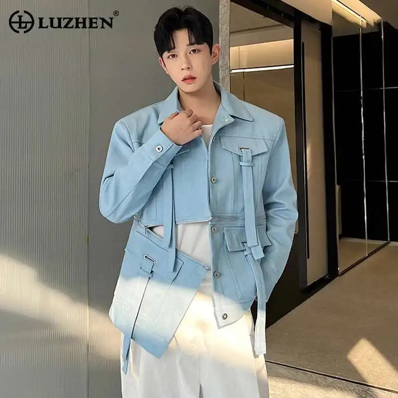 

LUZHEN Spring Trendy Detachable Splicing Niche Design Casual Jacket Men's High Street Fashion Coat 2025 Original Clothes 9e722f