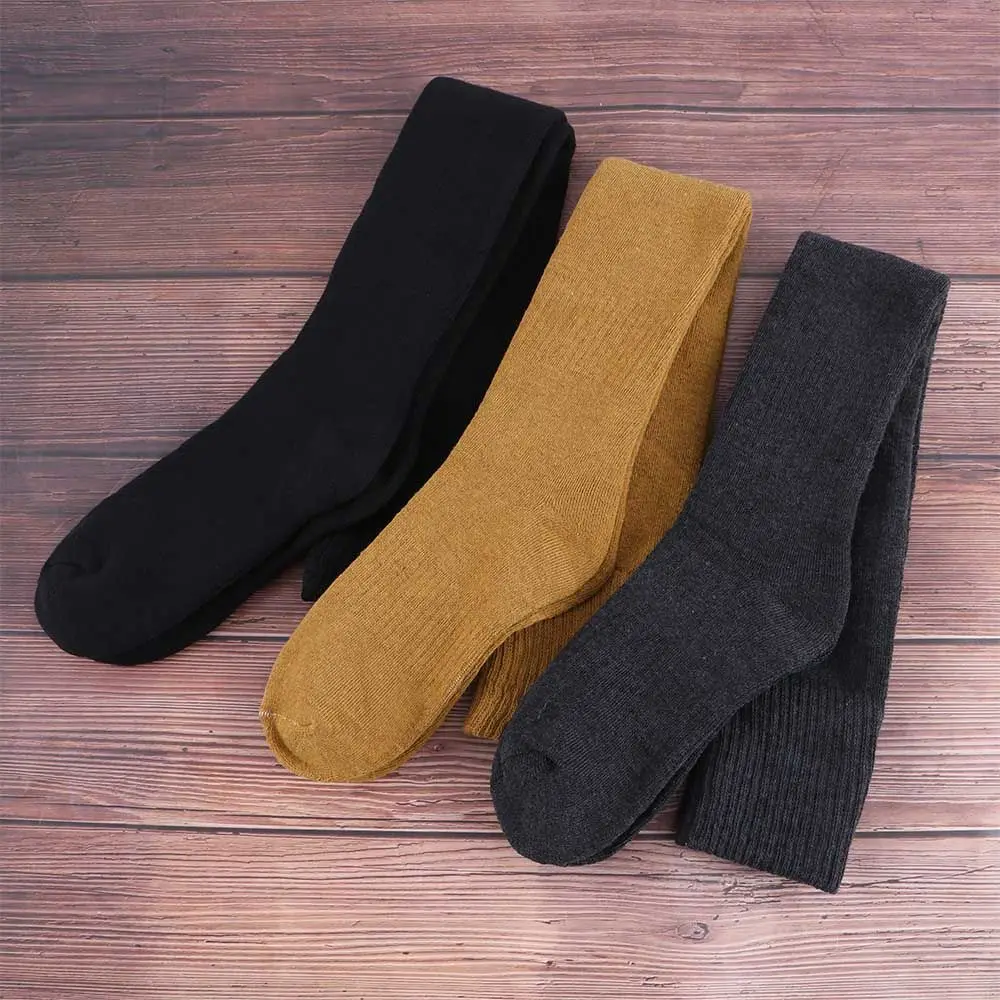 Elastic Trendy Wool Thicken For Girls Cotton Women Long Stockings Solid Color JK Stockings Above Knee High Socks