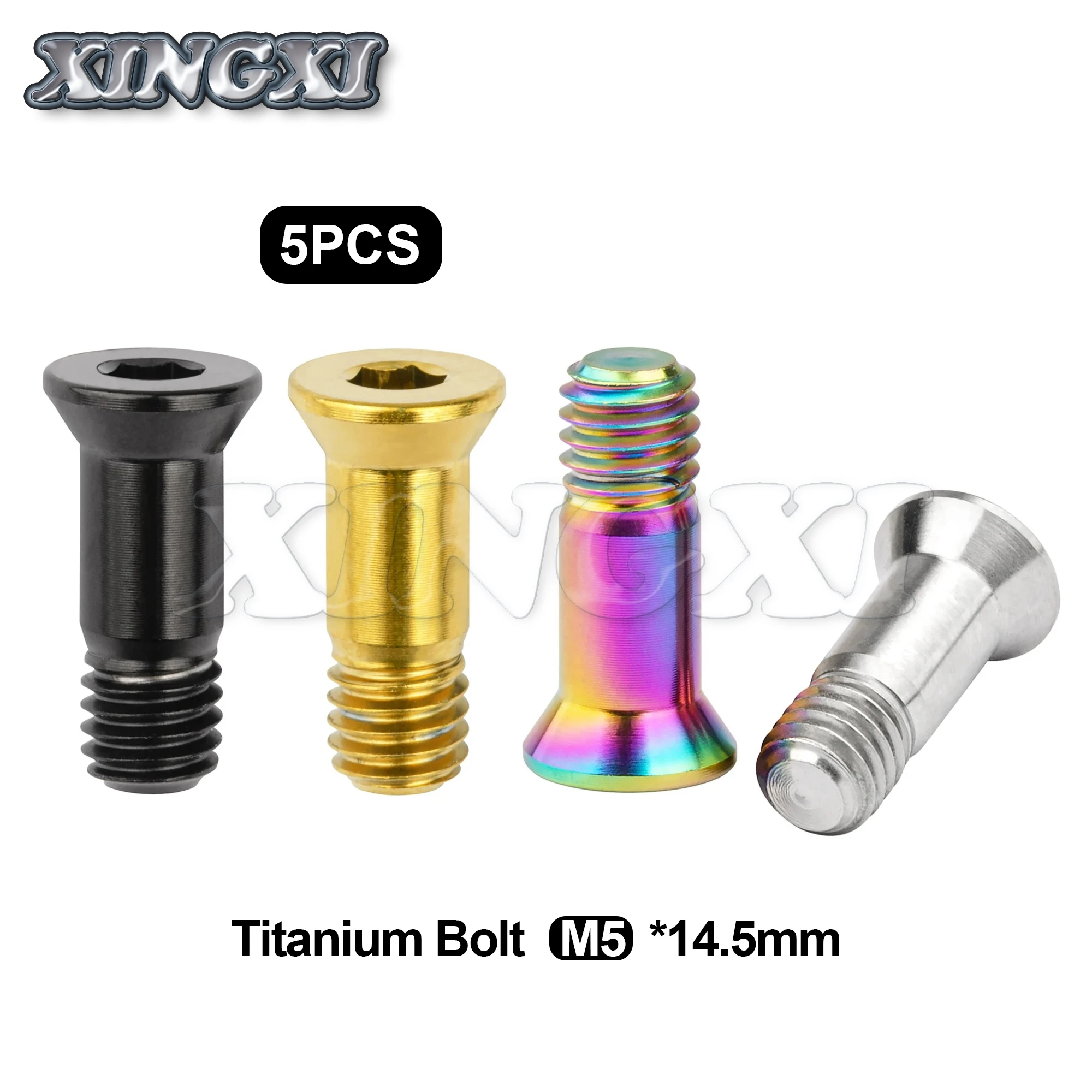 Xingxi 5Pcs Ti Titanium M5x14.5mm Guide Wheel Screw Bicycle Bike Rear Derailleur Jockey Bolt New Product Concessionary