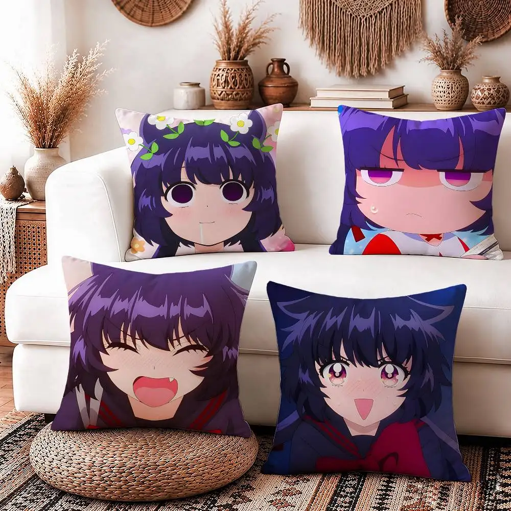 K-Kaiju Girl C-Caramelise Kuroe Square Sofa Pillow Cover Solid Color Living Room Home Decor Cushion Case