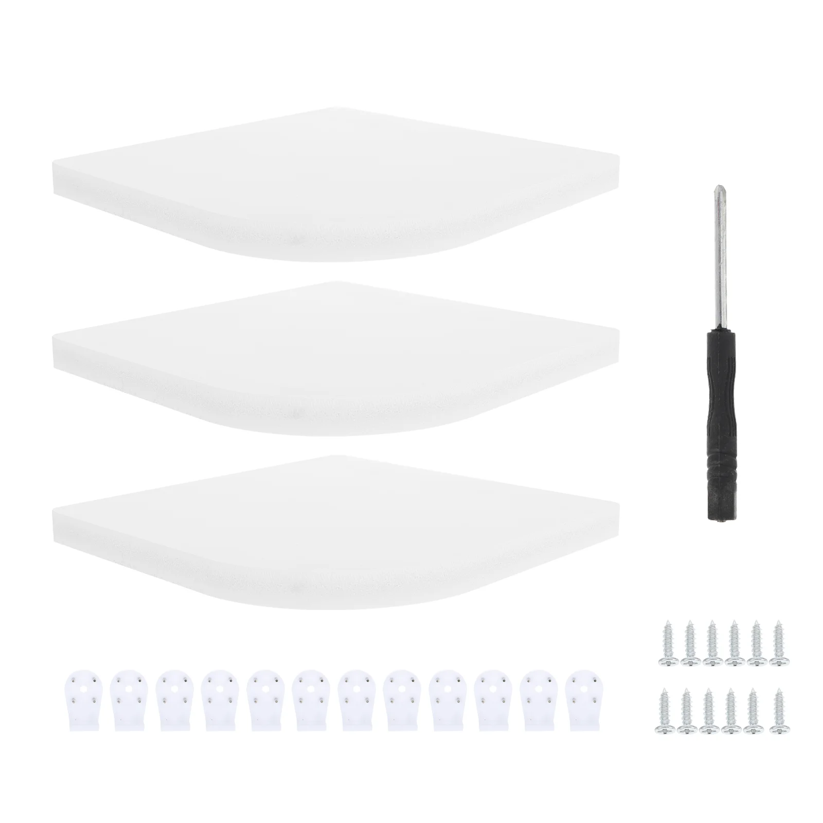 

3 Pcs Ladder Bookshelf Corner Organizer Wood Wall Home Wall-mounted Shelves Storage Decorative Rack White Office