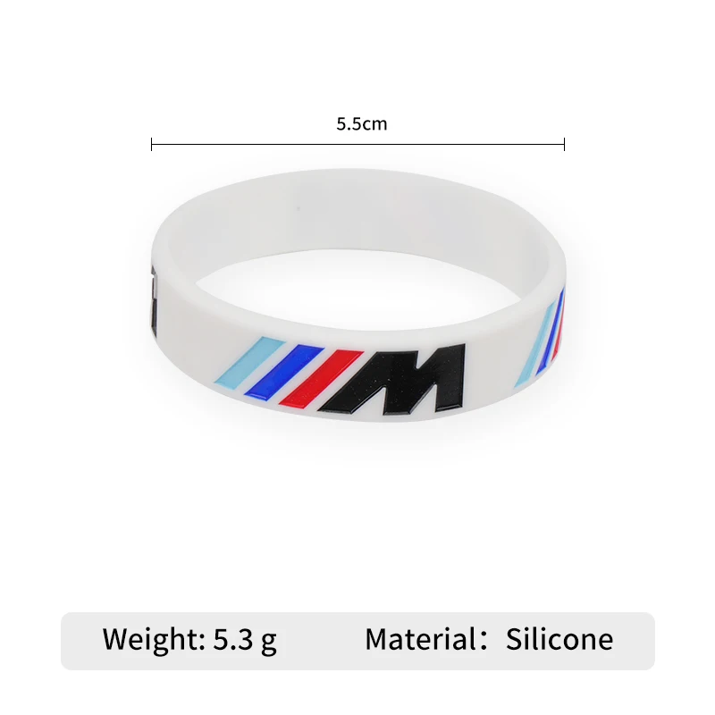 Silicone Wristband Flexible Sports Bracelet Decoration For BMW M Power M3 M4 M5 X1 X3 X5 G30 G20 F30 F20 F10 F48 G01 G02 G05 G32