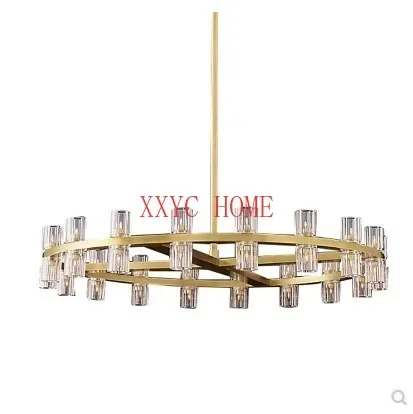 Ceiling Lamp Elegant Home Hall Main Lamp American Copper Modern Minimalist Guest Restaurant Crystal Ceiling Lamp