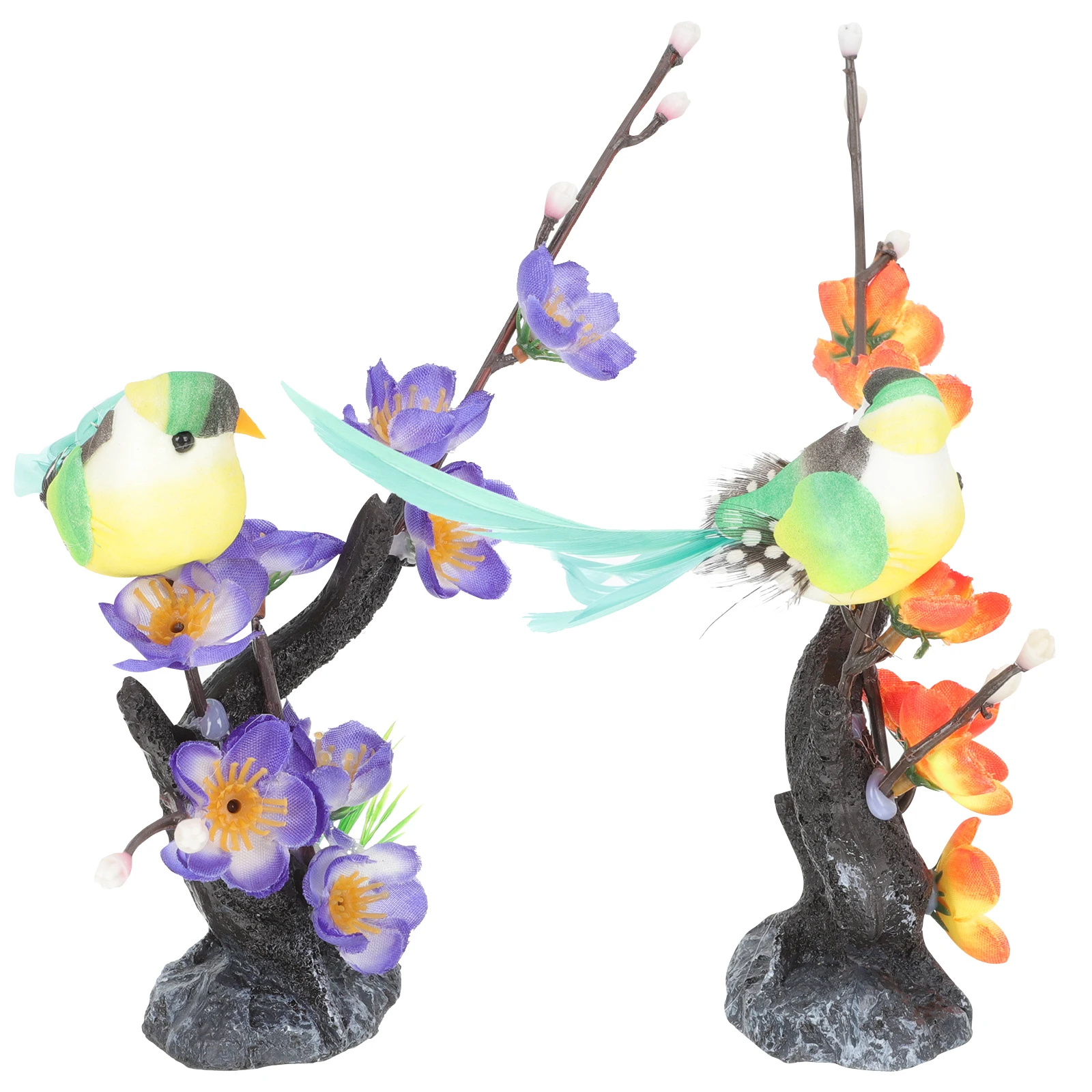 

2pcs Plum Blossom Decor Artificial Plant for Sushi Plate Decorations Restaurant Hotel Supply Plastic Fake Ornament