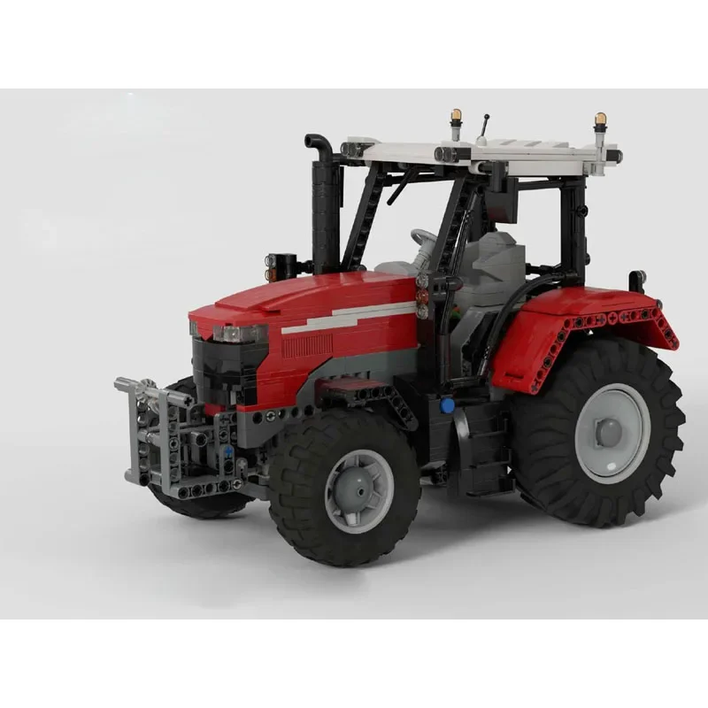 MOC-33522 Red New Electric RC Agricultural Tractor Building Block Model 1243 Parts MOC Creative Kids Building Block Toys Gift