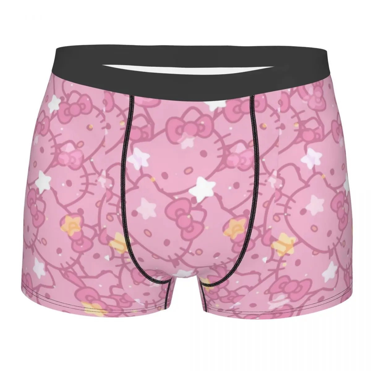 

Нижнее белье Kitty Hello Kitty на заказ, мужские эластичные трусы-боксеры с героями мультфильмов, шорты, мягкие трусы для мужчин