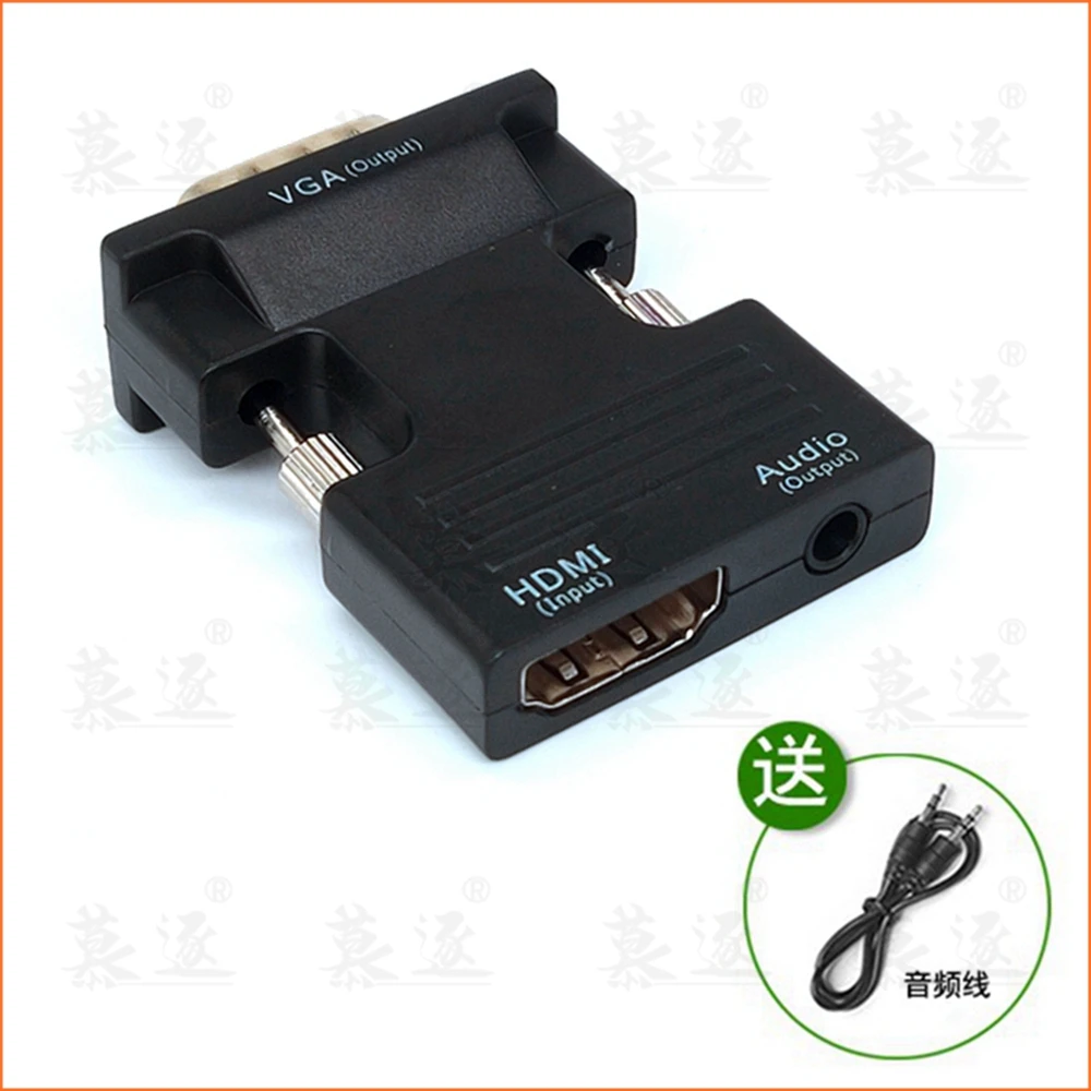 

HD Female to VGA Male Converter with Audio Adapter Support 1080P Signal Output Convertor with Audio Cables