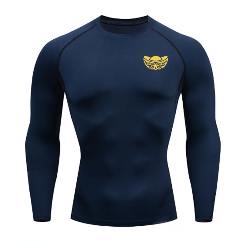 Men's Quick Drying Compression Shirt Breathable Tight Fit Lightweight Sweat Absorbing Fitness Cycling Top with New Year Print