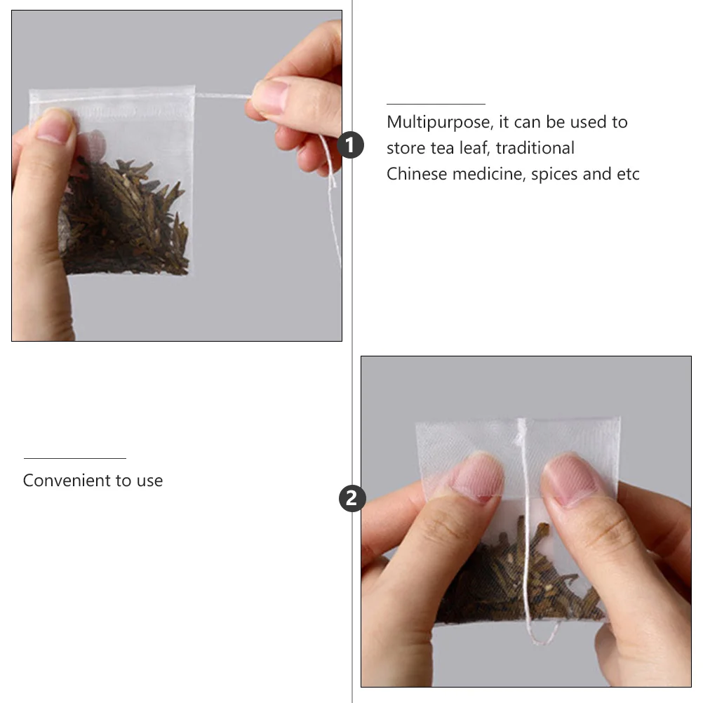 

50 pcs 1 Set Drawstring Tea Bags Disposable -Friendly Filter Bags For Tea Leaves Spices Storage Light