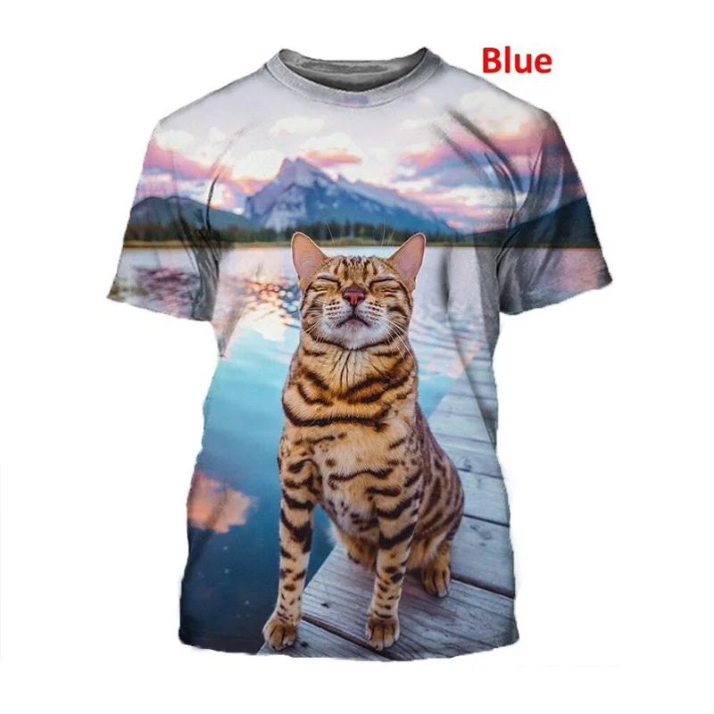 

3D Felinae Cat Printed T-shirt Felis Catus Graphic T Shirts for Men Womens Clothing Fashion Streetwear Funny Kids Tee Shirt Tops