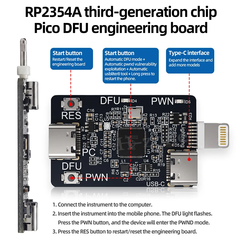 SUNSHINE RP2354A Third-Generation Chip Pico DFU Mode/One-Click PWND Mode/One-Click USBLiter8 Mode/One-Click Purple Mode